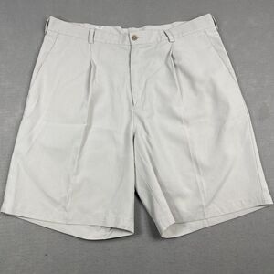 Vintage Nike Team Golf Shorts Mens Size 38 Beige Pleated Preppy Chino